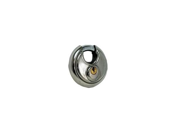 Discus padlock stainless steel <br>including 2 keys