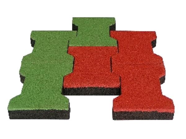 Rubber H-brick 20 mm red<br>RED