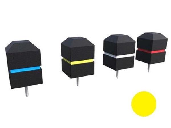 Black Square Tee Marker - Yellow<br>