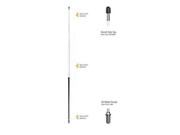 Javelin flagstick 220 cm<br>white with black base