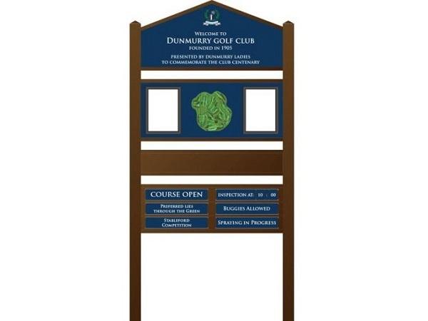 Angled Top Course Overview Sign<br>Brown