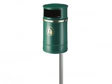 Classic outdoor waste bin green&amp;lt;br&amp;gt;40 litres wall or post mount