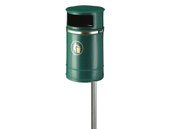 Classic outdoor waste bin green<br>40 litres wall or post mount