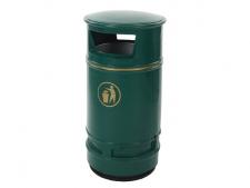 Classic outdoor waste bin green&amp;lt;br&amp;gt;90 litres free standing