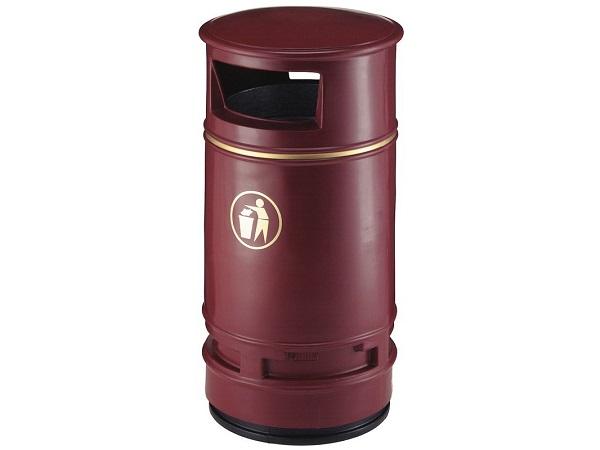 Classic outdoor waste bin red<br>90 litres free standing