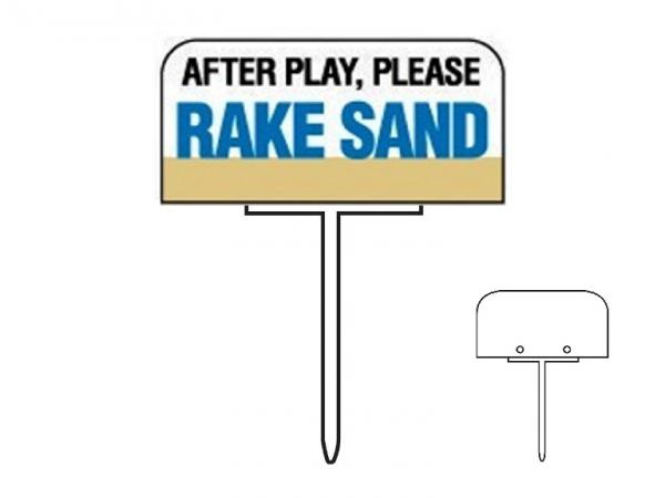 Aluminum info sign 15x30 cm <br>AFTER PLAY PLEASE RAKE