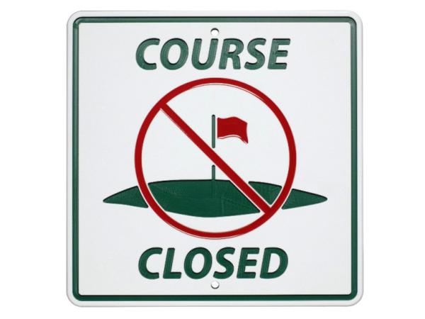 Greenline information sign<br>COURSE CLOSED
