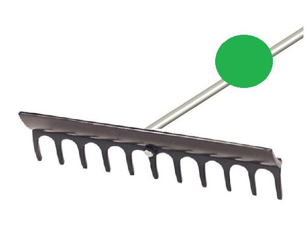 Duo rake with aluminum handle<br>Green (12 pcs/carton)