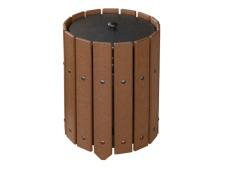Recycled trash container 19 L&amp;lt;br&amp;gt;Round with closed lid - Brown