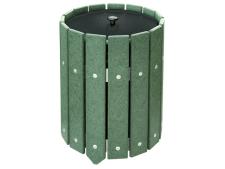 Recycled trash container 19 L&amp;lt;br&amp;gt;Round with closed lid - Green