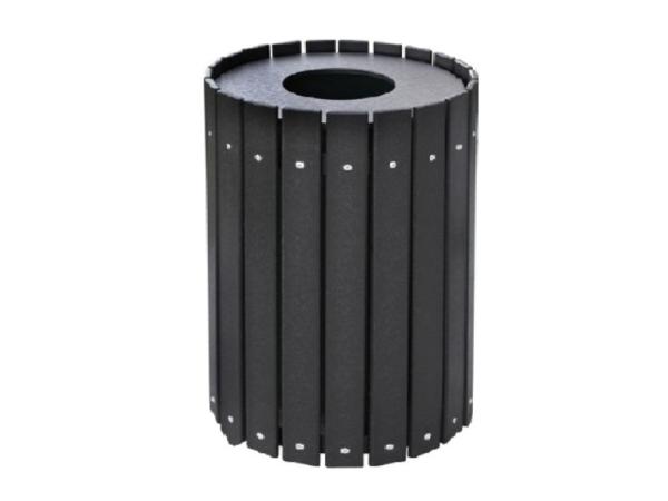 Recycled trash container 76 L<br>Round incl. liner - Black