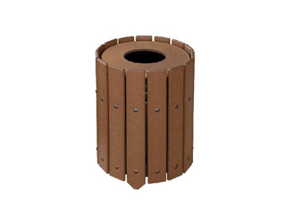 Recycled trash container 76 L<br>Round incl. liner - Brown