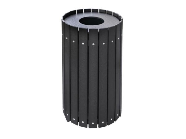 Recycled trash container 121 L<br>Round incl. liner - Black