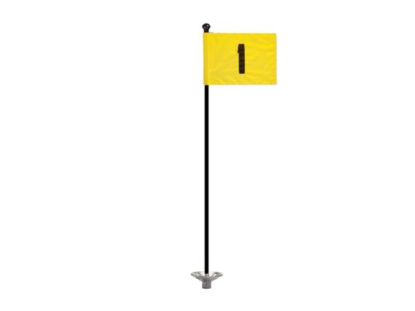Putting green flag yellow SINGLE<br>unit incl.base & black rod (specify no)
