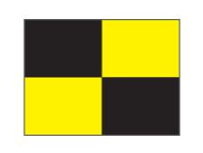 Checkered Pr.green flag Ã˜ 1.3cm&amp;lt;br&amp;gt;Black/yellow (1 pc)