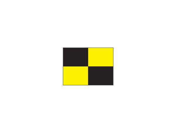 Checkered Pr.green flag Ø 1.3cm<br>Black/yellow (1 pc)