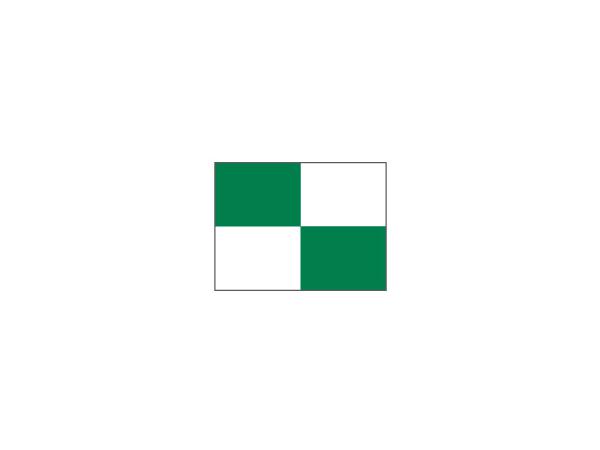 Checkered Pr.green flag Ø 1.3cm<br>Green/white (1 pc)