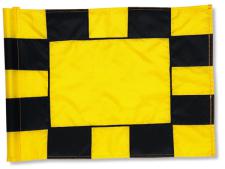 Checkered flags OPEN CENTER&amp;lt;br&amp;gt;Black/yellow - Nylon (set of 9 pcs)