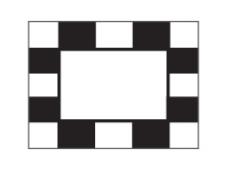 Checkered flags OPEN CENTER&amp;lt;br&amp;gt;White/black - Nylon (set of 9 pcs)