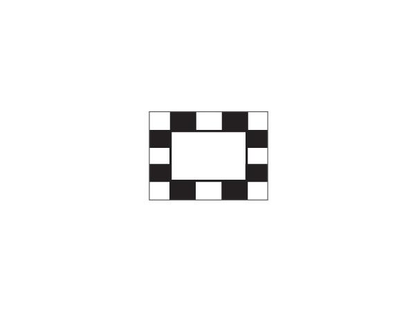 Checkered flags OPEN CENTER<br>White/black - Nylon (set of 9 pcs)