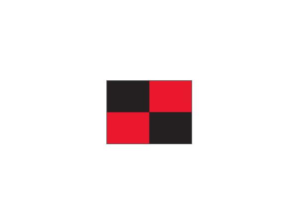 Checkered nylon flags<br>Black/red (set of 9 pcs)