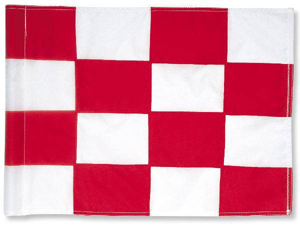 Single flag checkered nylon<br>Red/white tube-lock (1 pc)
