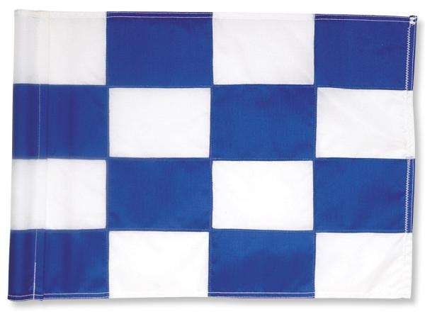 Checkered nylon flags<br>Blue/white (set of 9 pcs)