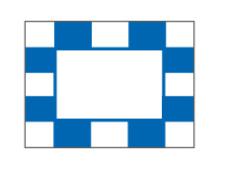 Checkered flags OPEN CENTER&amp;lt;br&amp;gt;Blue/white - Nylon (set of 9 pcs)