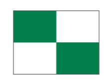 Checkered nylon flags&amp;lt;br&amp;gt;Green/white (set of 9 pcs)