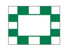 Checkered flags OPEN CENTER&amp;lt;br&amp;gt;Green/white - Nylon (set of 9 pcs)