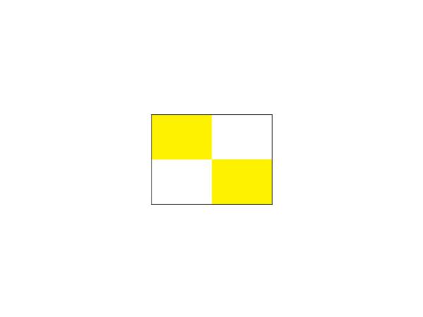 Checkered nylon flags<br>Yellow/white (set of 9 pcs)