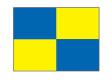 Checkered nylon flags&amp;lt;br&amp;gt;Blue/yellow (set of 9 pcs)