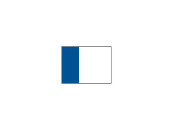 Two tone nylon flags WHITE<br>with dark blue tube (set of 9 pcs)