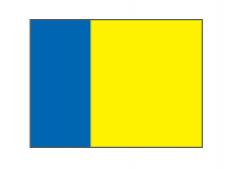 Two tone nylon flags YELLOW&amp;lt;br&amp;gt;with medium blue tube (set of 9 pcs)