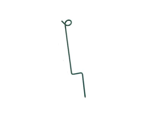 Rope stake steel 35 cm - Green<br>(12 pcs/carton)