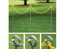 Steel combo rope &amp; chain stake&amp;lt;br&amp;gt;91 cm - Green (12 pcs/carton)