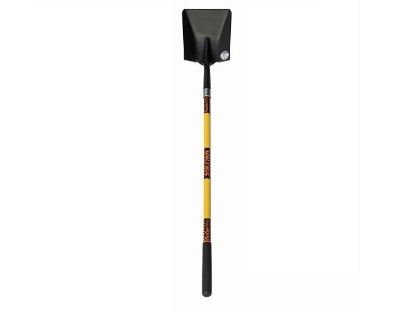 Square Point Shovel 122 cm<br>w/ yellow fiberglass handle