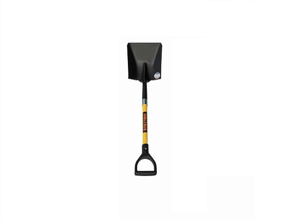 Square Point Shovel 74 cm<br>w/ yellow fiberglass D-grip handle