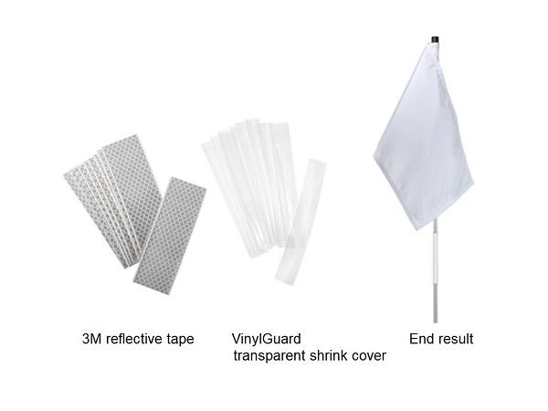 RangeFinder reflectivity kit 10 pcs<br>for 13 mm flag sticks - WHITE