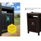 BMS Wood effect square litter bin<br>recycled plastic BLACK