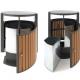 Wood-look outdoor waste bin<br>2 X 39 litres recycling